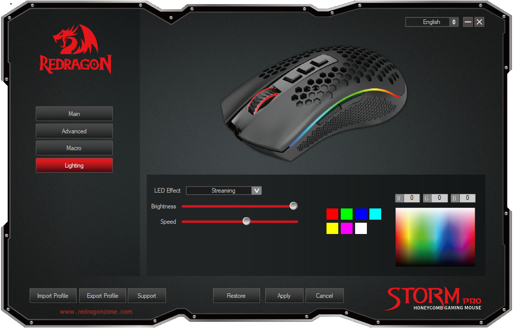 redragon storm m808 software